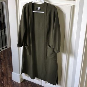 Army Green Long Cardigan